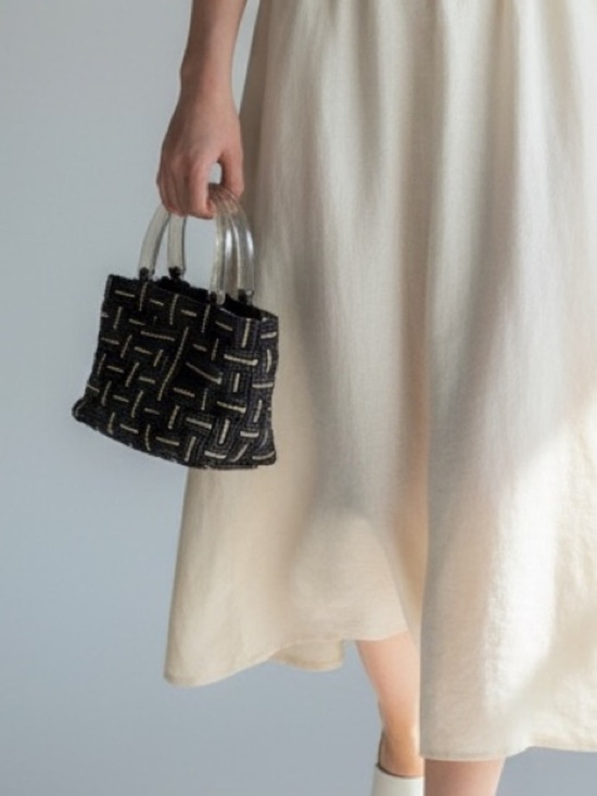 Handbags - VINTAGE TOP HANDLE BAG m & g bertini paper bag Woven Handbag Made in Italy navy